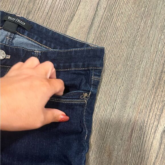 White House Black Market Straight Leg Jeans Cropped High Rise Dark Wash Size 4 - Picture 5 of 11